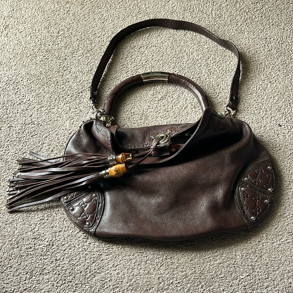 Vintage Gucci large Indy Babouska Hobo in dark brown